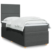 Boxspring met matras 100x200 cm donkergrijs