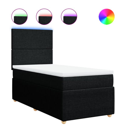 Boxspring met matras stof zwart 100x200 cm