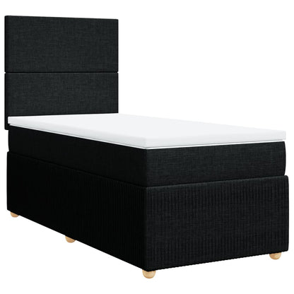 Boxspring met matras stof zwart 100x200 cm