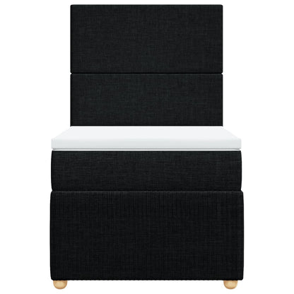Boxspring met matras stof zwart 100x200 cm