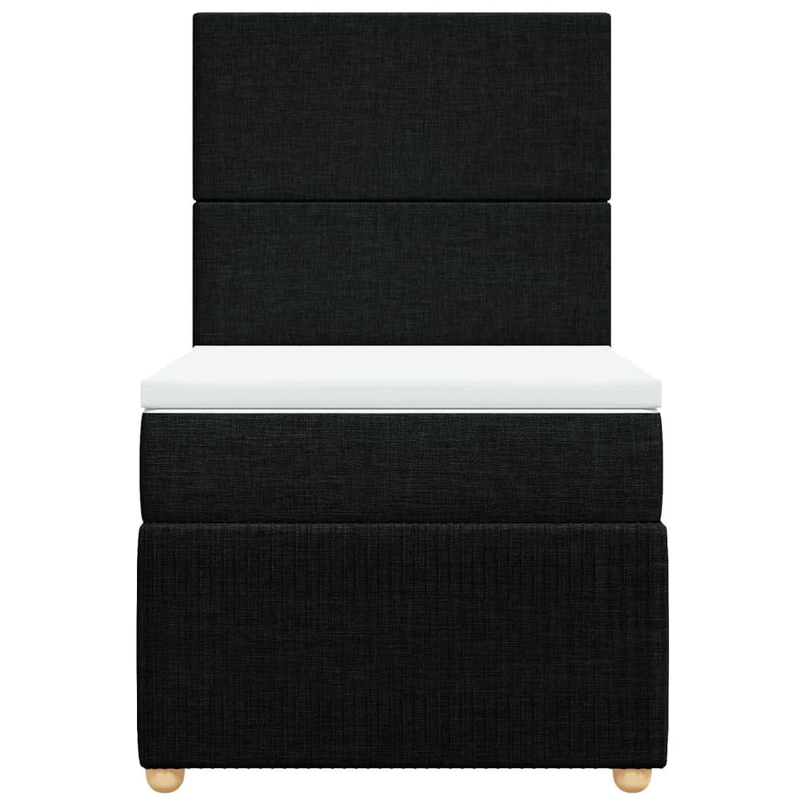 Boxspring met matras stof zwart 100x200 cm