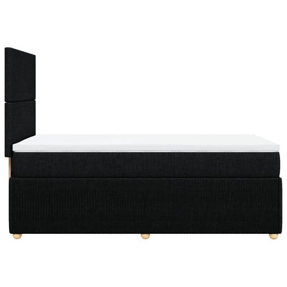 Boxspring met matras stof zwart 100x200 cm