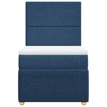 Boxspring met matras stof blauw 100x200 cm