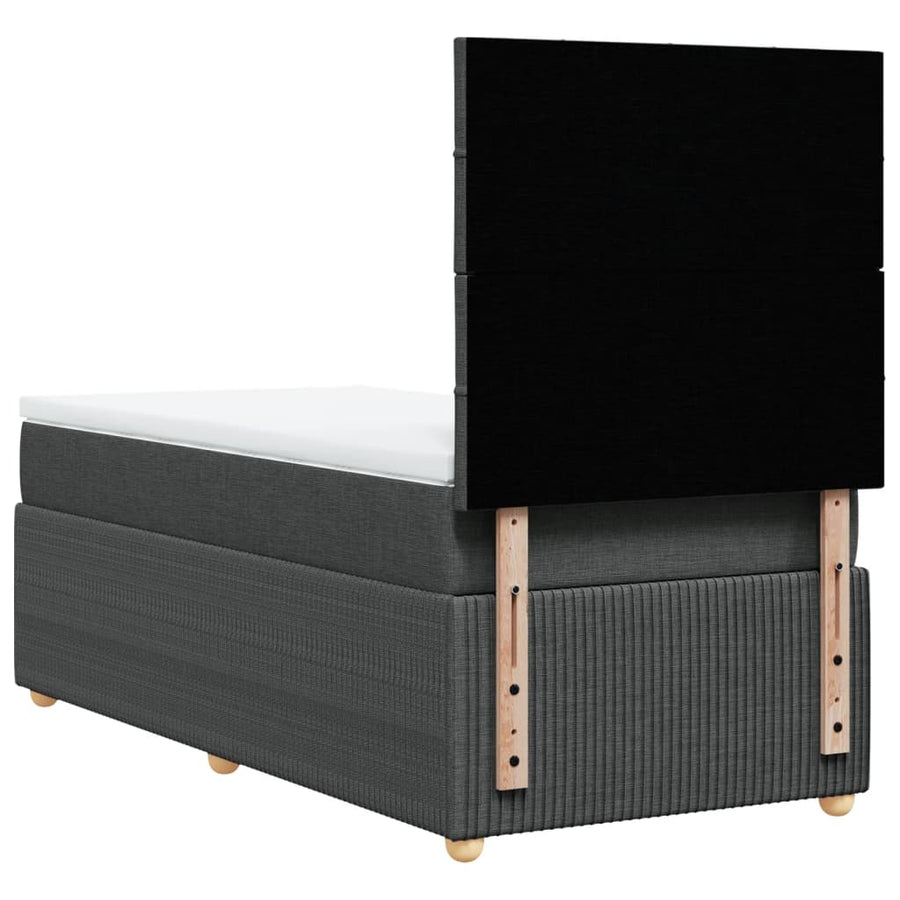 Boxspring met matras stof donkergrijs 100x200 cm