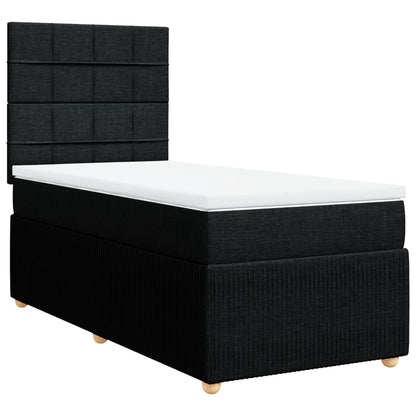 Boxspring met matras stof zwart 100x200 cm