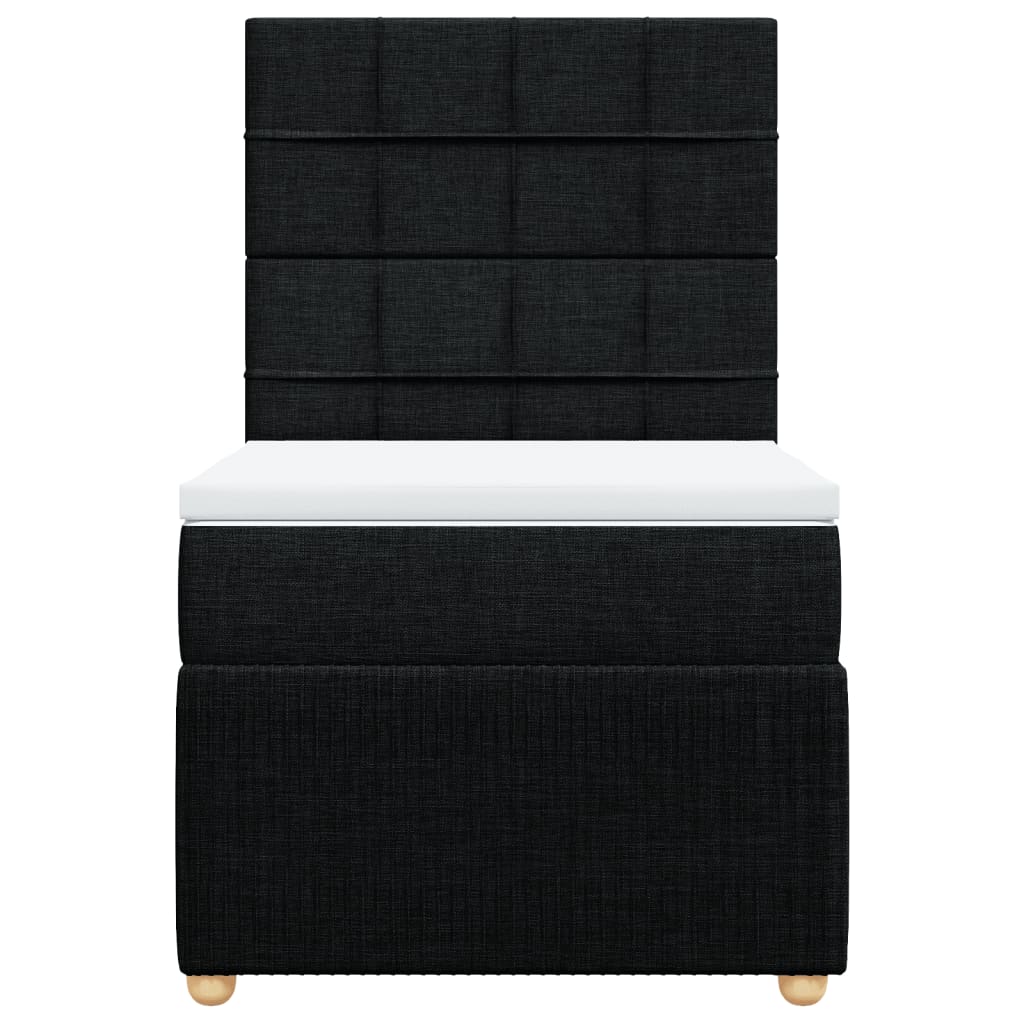 Boxspring met matras stof zwart 100x200 cm
