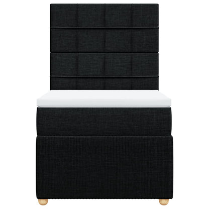 Boxspring met matras stof zwart 100x200 cm