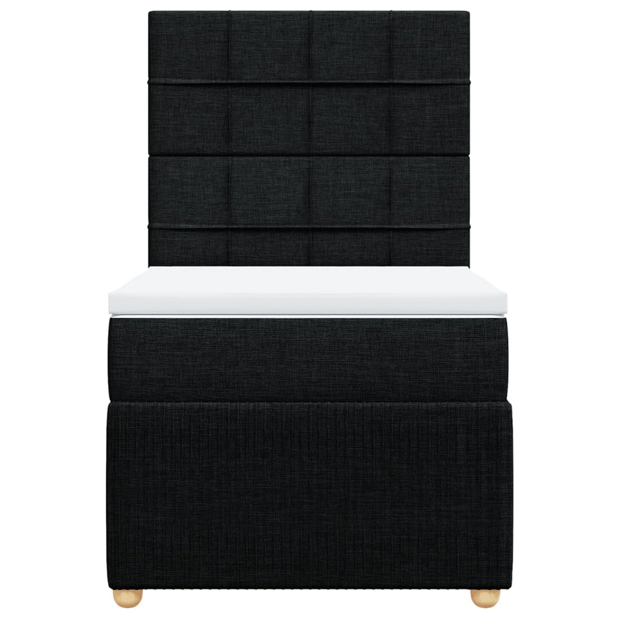 Boxspring met matras stof zwart 100x200 cm