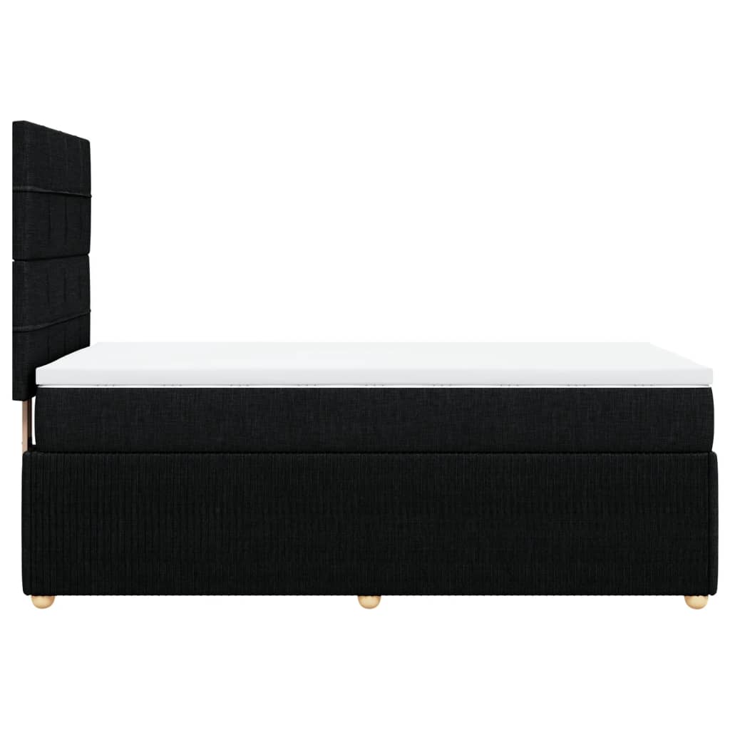 Boxspring met matras stof zwart 100x200 cm