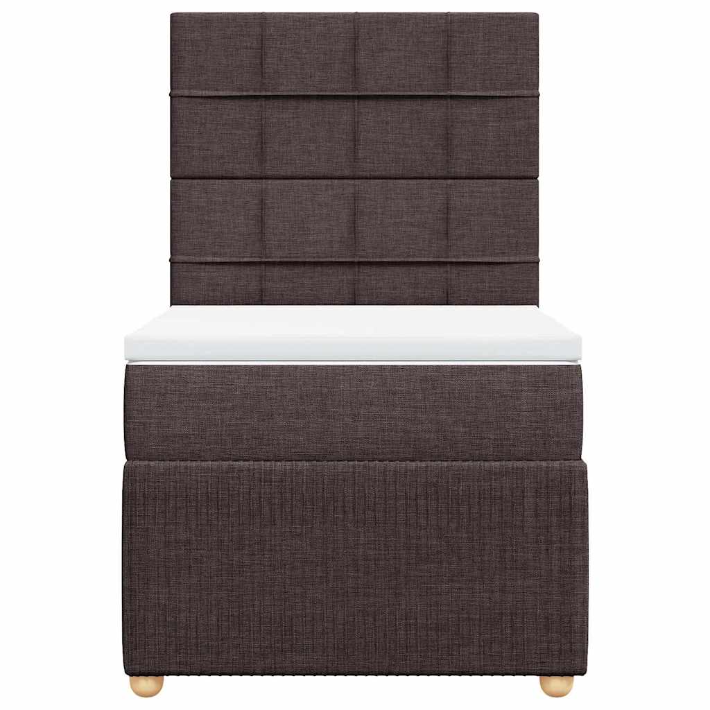 Boxspring Met Matras Stof Donkerbruin 100X200 Cm