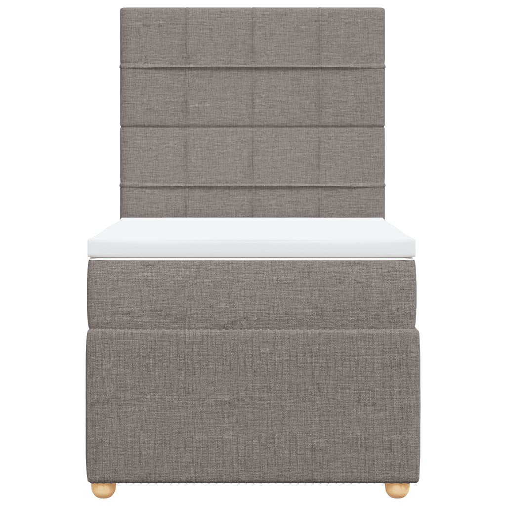 Boxspring met matras stof taupe 100x200 cm