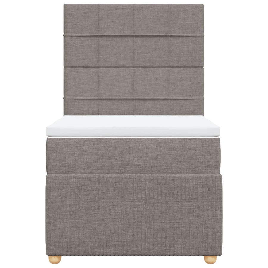 Boxspring met matras stof taupe 100x200 cm