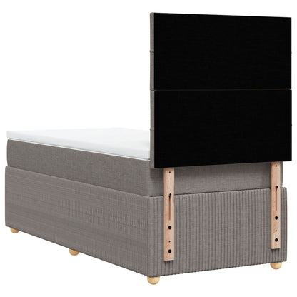 Boxspring met matras stof taupe 100x200 cm