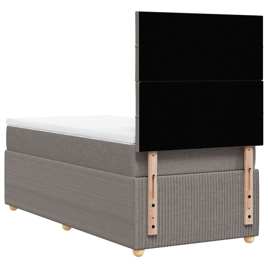 Boxspring met matras stof taupe 100x200 cm