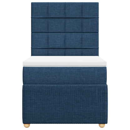 Boxspring met matras stof blauw 100x200 cm