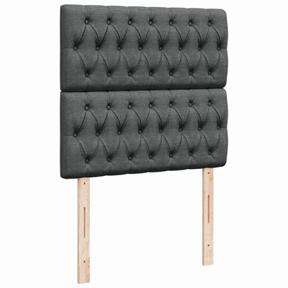 Boxspring met matras stof donkergrijs 100x200 cm