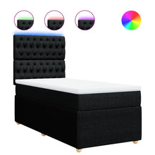Boxspring met matras stof zwart 100x200 cm