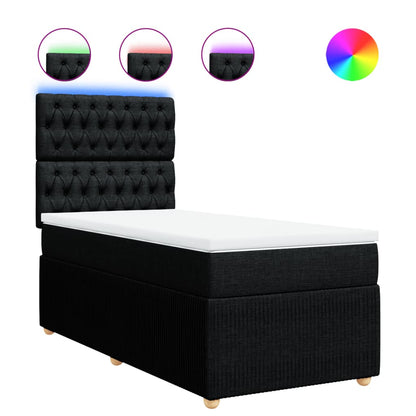 Boxspring met matras stof zwart 100x200 cm