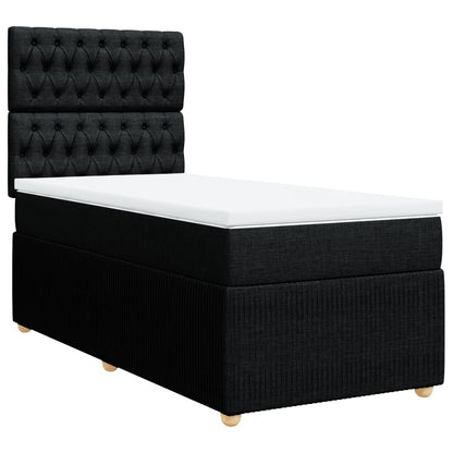 Boxspring met matras stof zwart 100x200 cm