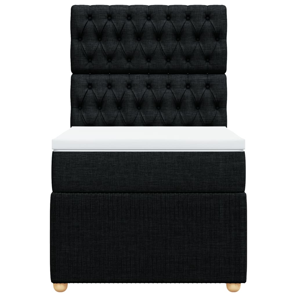 Boxspring met matras stof zwart 100x200 cm