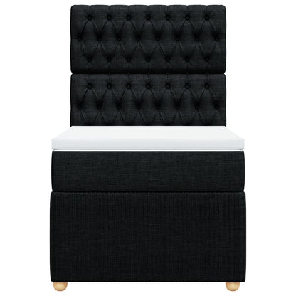 Boxspring met matras stof zwart 100x200 cm