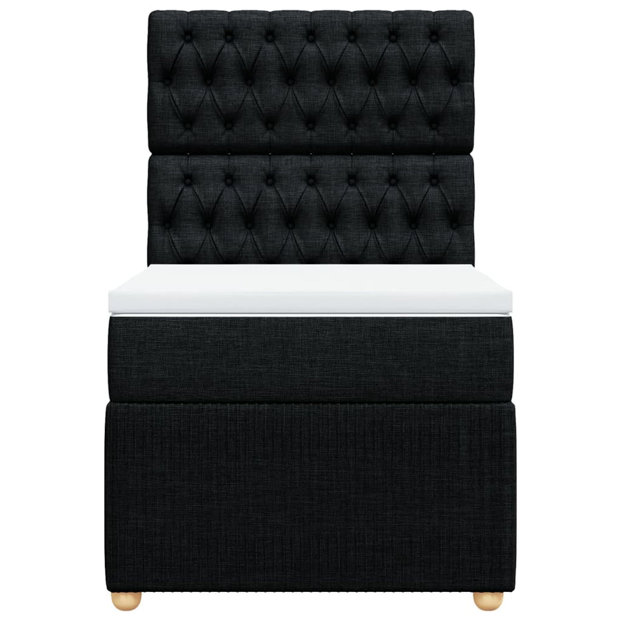 Boxspring met matras stof zwart 100x200 cm
