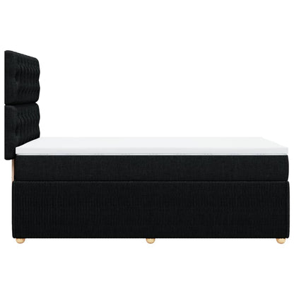 Boxspring met matras stof zwart 100x200 cm
