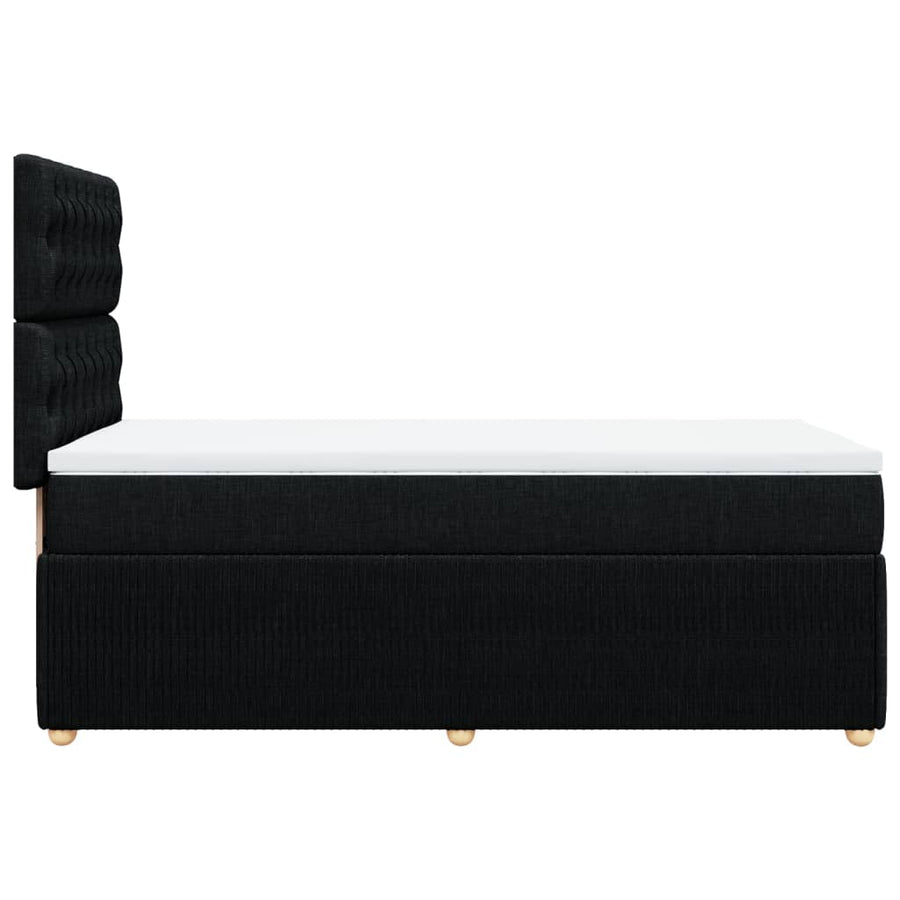 Boxspring met matras stof zwart 100x200 cm