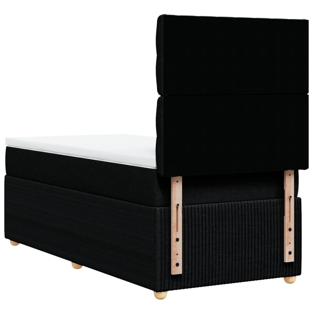 Boxspring met matras stof zwart 100x200 cm
