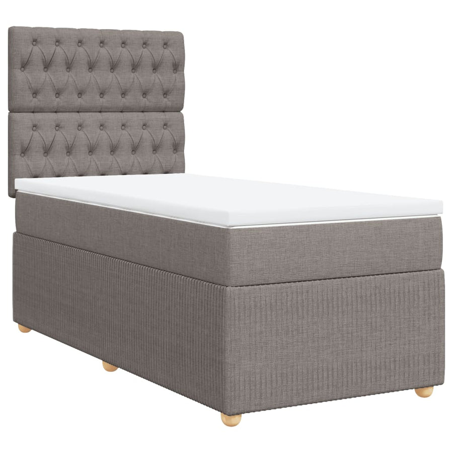 Boxspring met matras stof taupe 100x200 cm