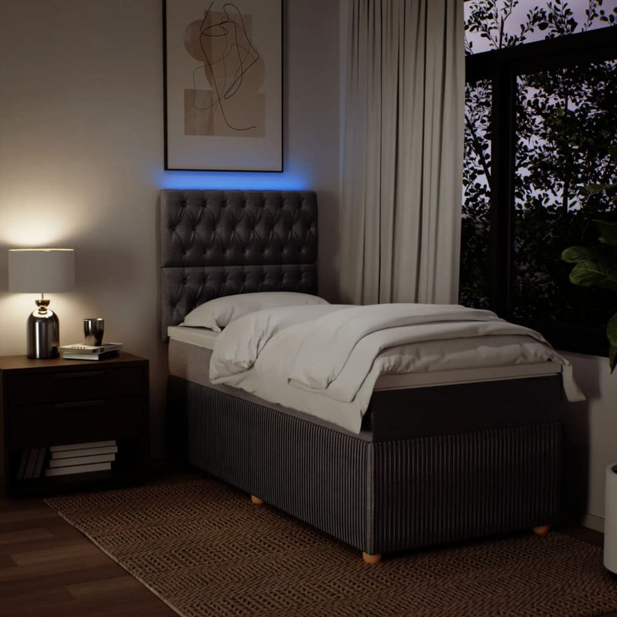 Boxspring met matras stof taupe 100x200 cm