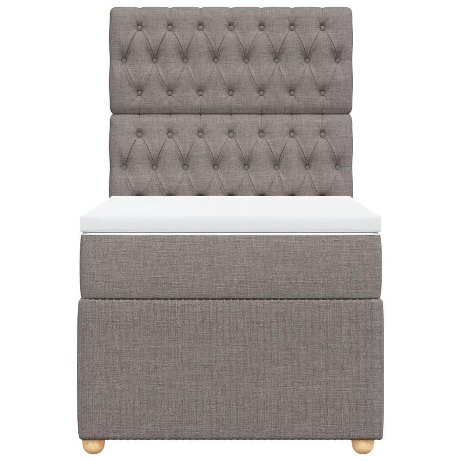 Boxspring met matras stof taupe 100x200 cm