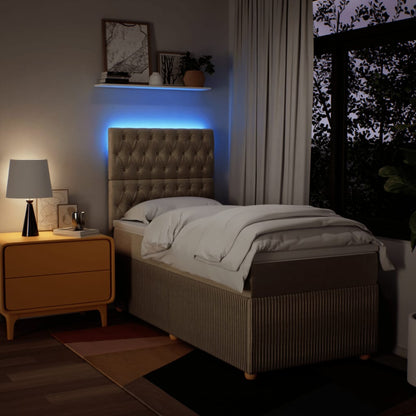 Boxspring met matras stof crèmekleurig 100x200 cm