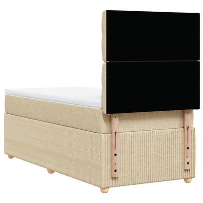Boxspring met matras stof crèmekleurig 100x200 cm