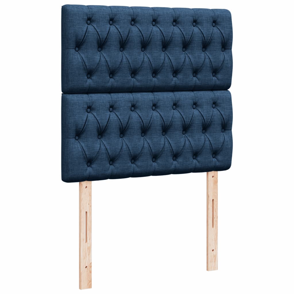 Boxspring met matras stof blauw 100x200 cm
