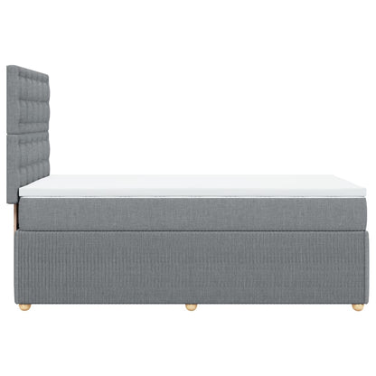 Boxspring met matras stof lichtgrijs 100x200 cm