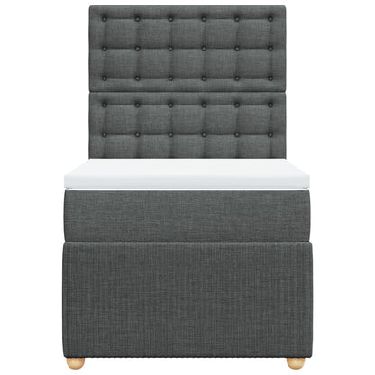 Boxspring met matras stof donkergrijs 100x200 cm