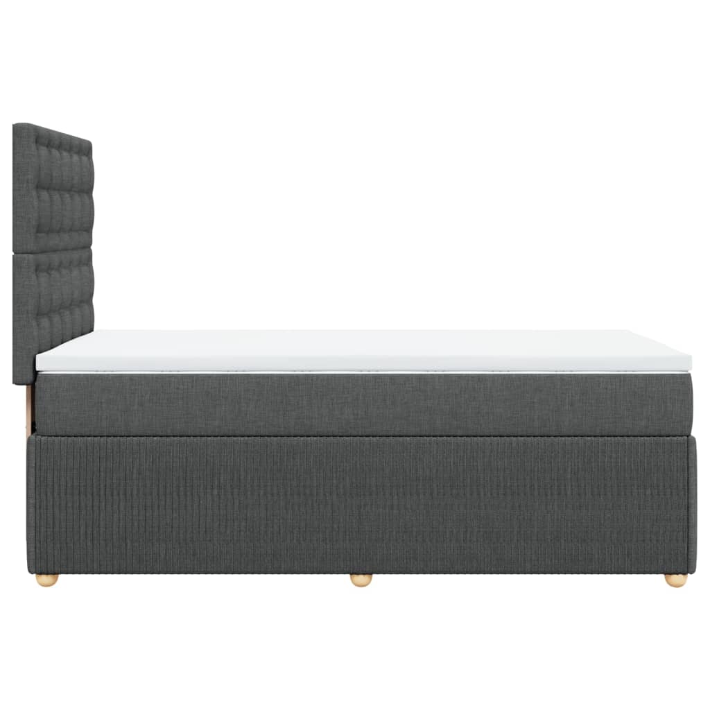 Boxspring met matras stof donkergrijs 100x200 cm