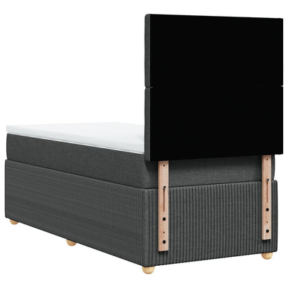 Boxspring met matras stof donkergrijs 100x200 cm