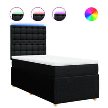 Boxspring met matras stof zwart 100x200 cm