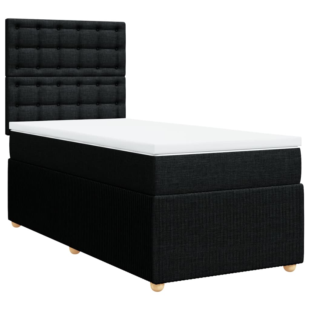 Boxspring met matras stof zwart 100x200 cm