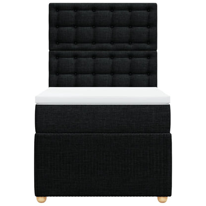 Boxspring met matras stof zwart 100x200 cm