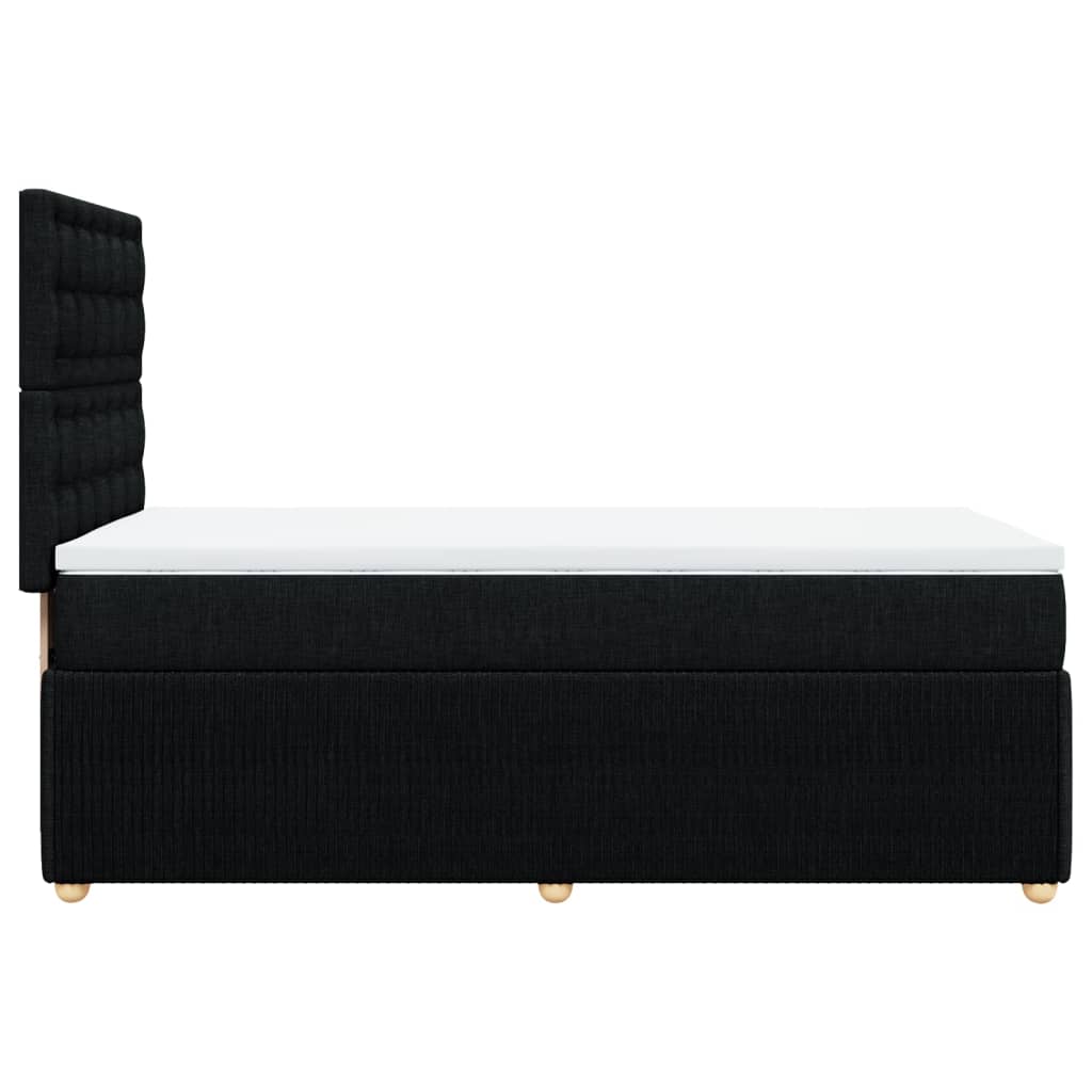 Boxspring met matras stof zwart 100x200 cm