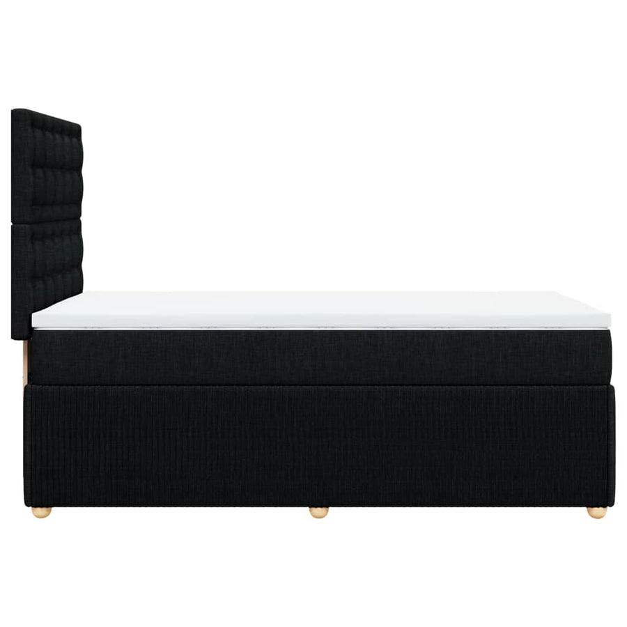Boxspring met matras stof zwart 100x200 cm
