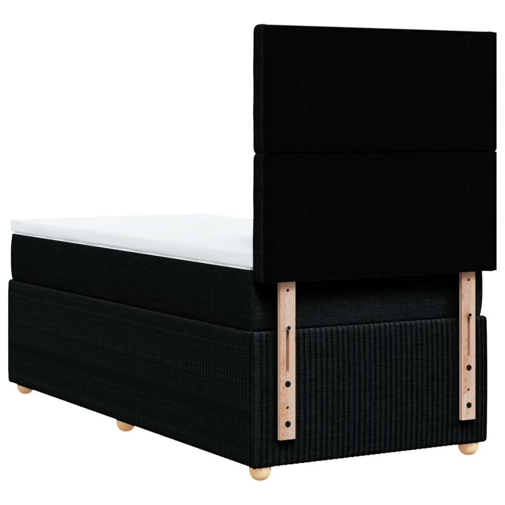 Boxspring met matras stof zwart 100x200 cm