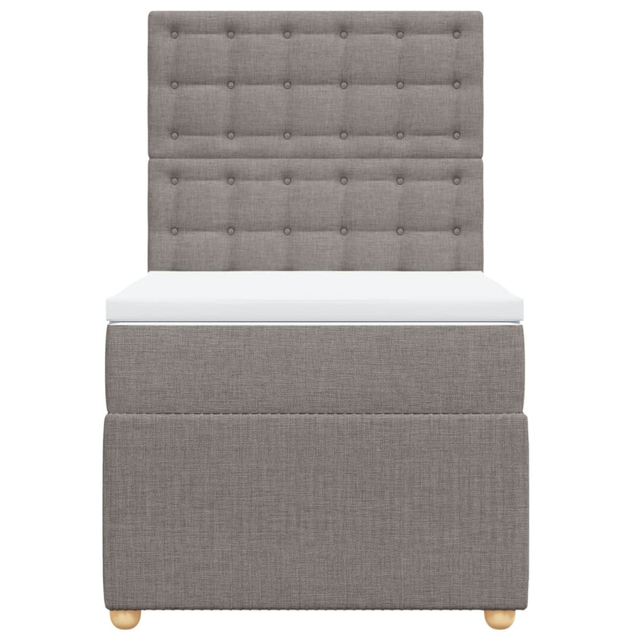 Boxspring met matras stof taupe 100x200 cm
