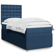 Boxspring 100x200 cm blauw met matras