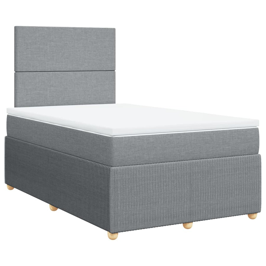 Boxspring met matras stof lichtgrijs 120x190 cm
