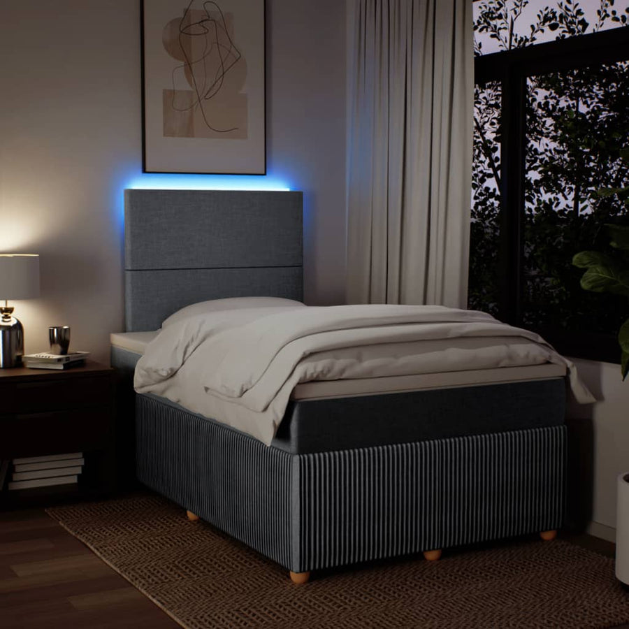 Boxspring met matras stof lichtgrijs 120x190 cm