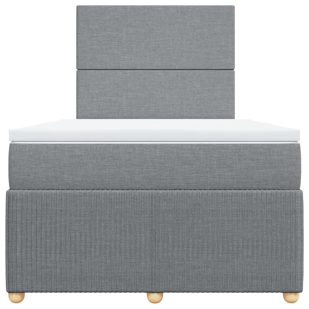 Boxspring met matras stof lichtgrijs 120x190 cm